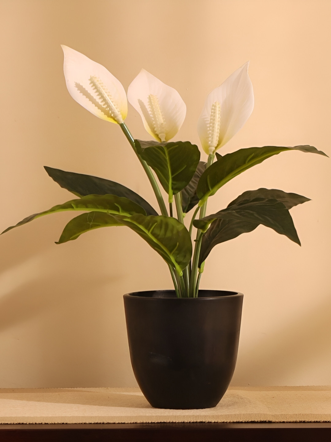 Elemntl Green & White Lily Artificial Plant With Pot