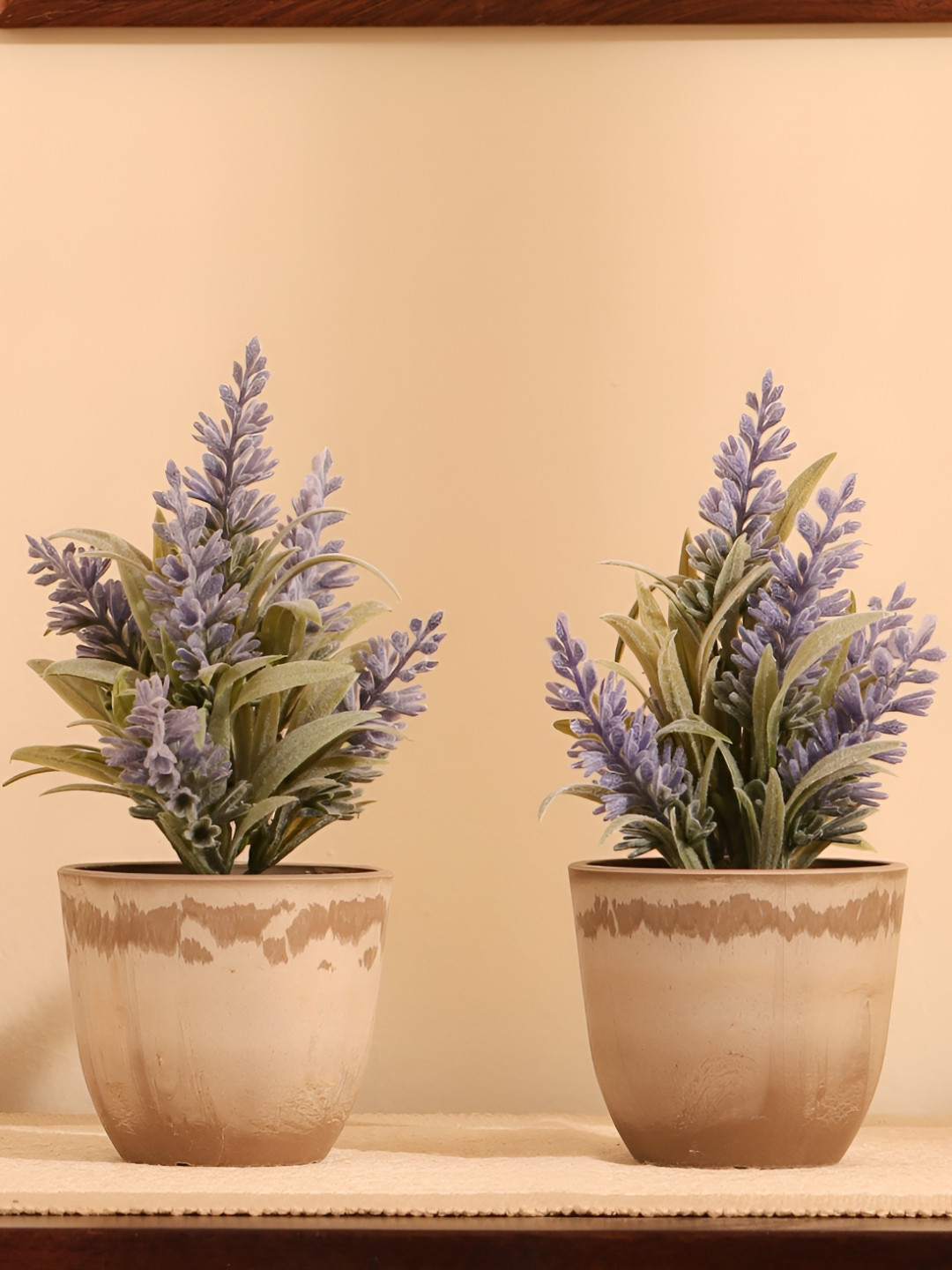 Elemntl Purple 2 Pieces Artificial Potted Lavender Plants With Pot