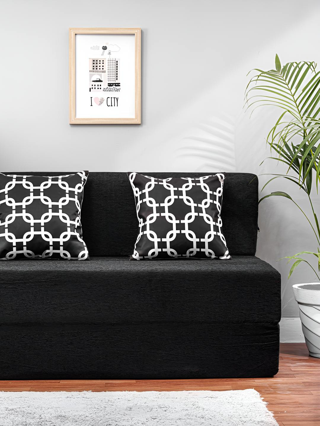 Solis Primus Comfort for all Black 2 Seater Foam Fold Out Sofa Cum Bed