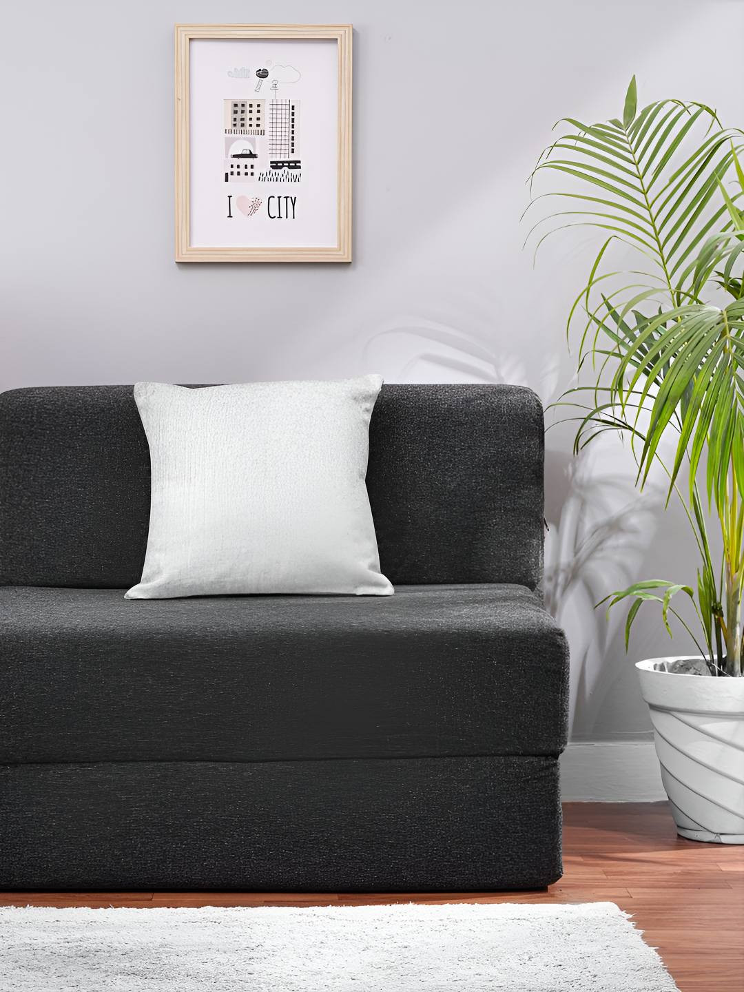 Solis Primus Comfort for all Grey 2 Seater Cushion Inflatable Sofa Cum Bed