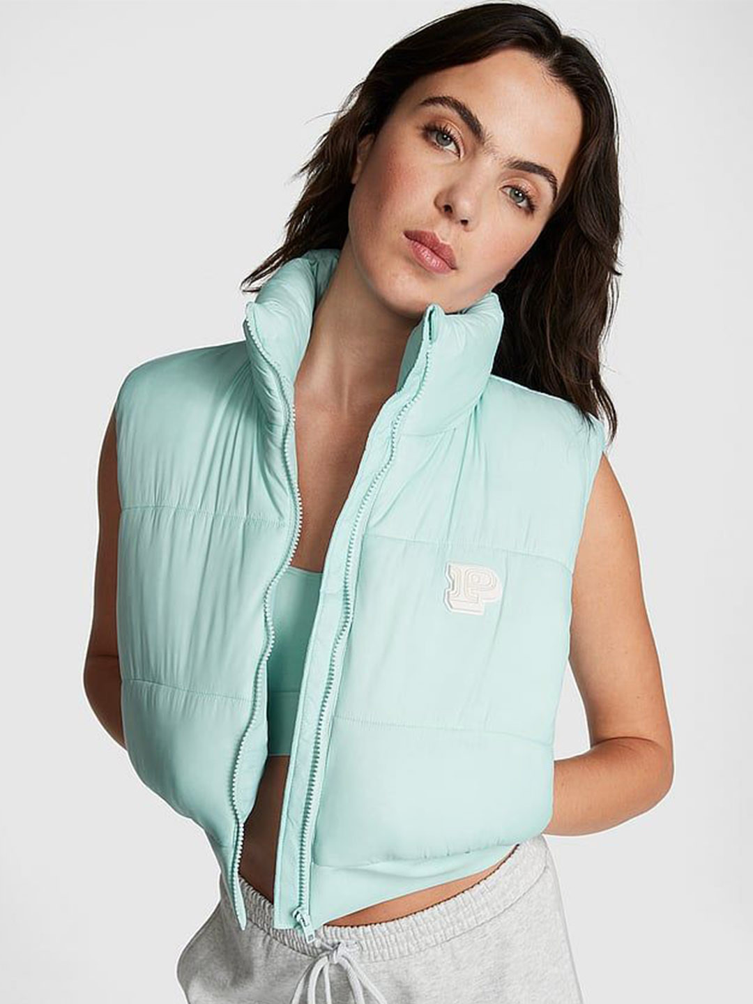 Victoria's Secret PINK Crop Puffer Vest