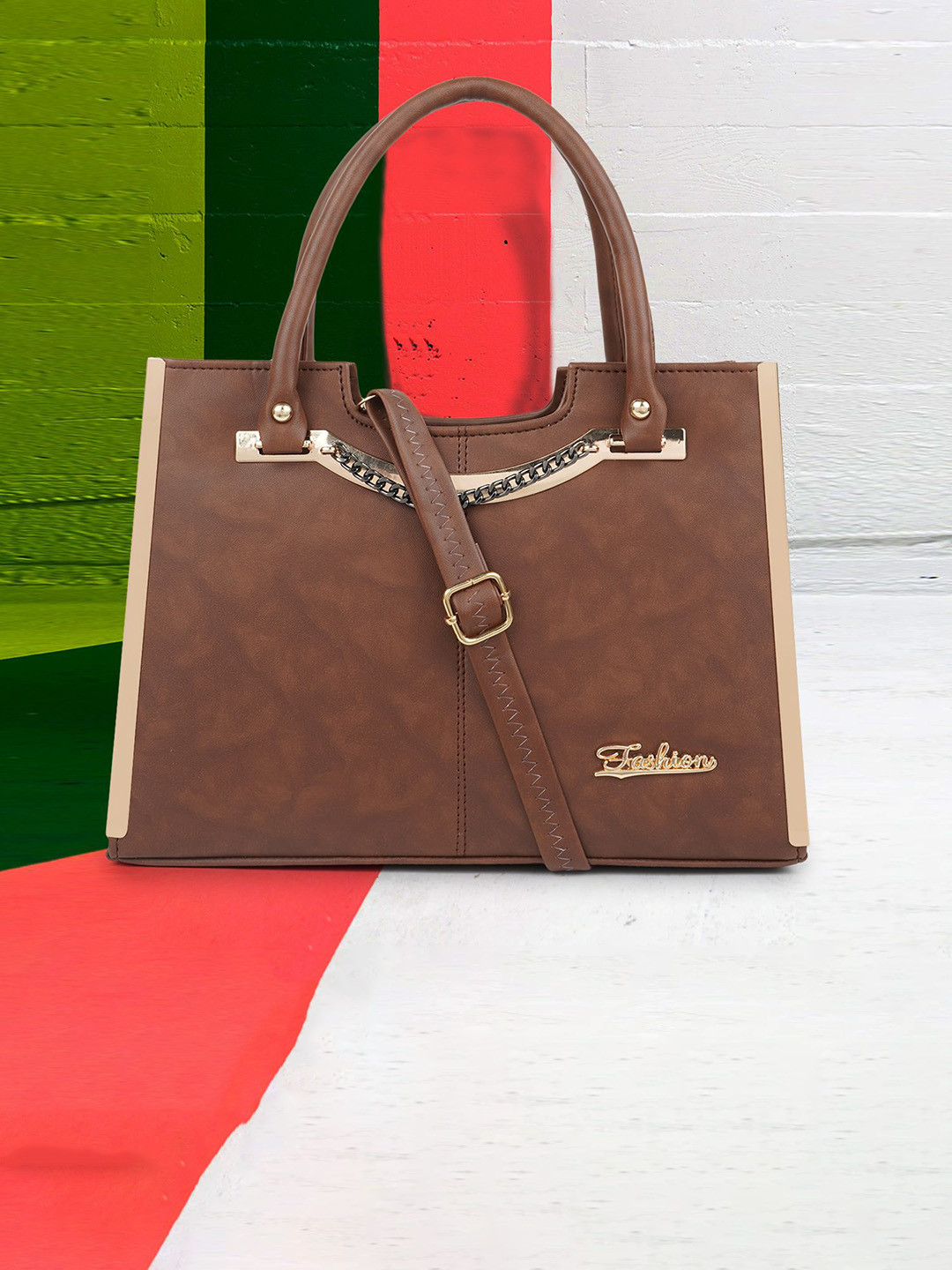 SPOTIC Structured Satchel with Cut Work