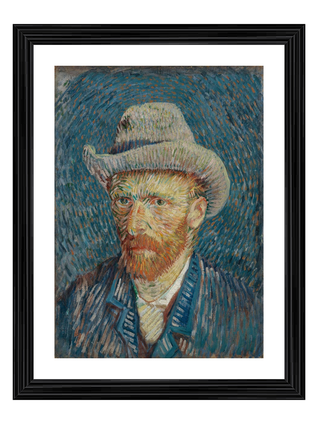 Adventures India Self-Portrait With Grey Felt Hat Wood Paintings Wall Art - 20.4 x 15.7 In