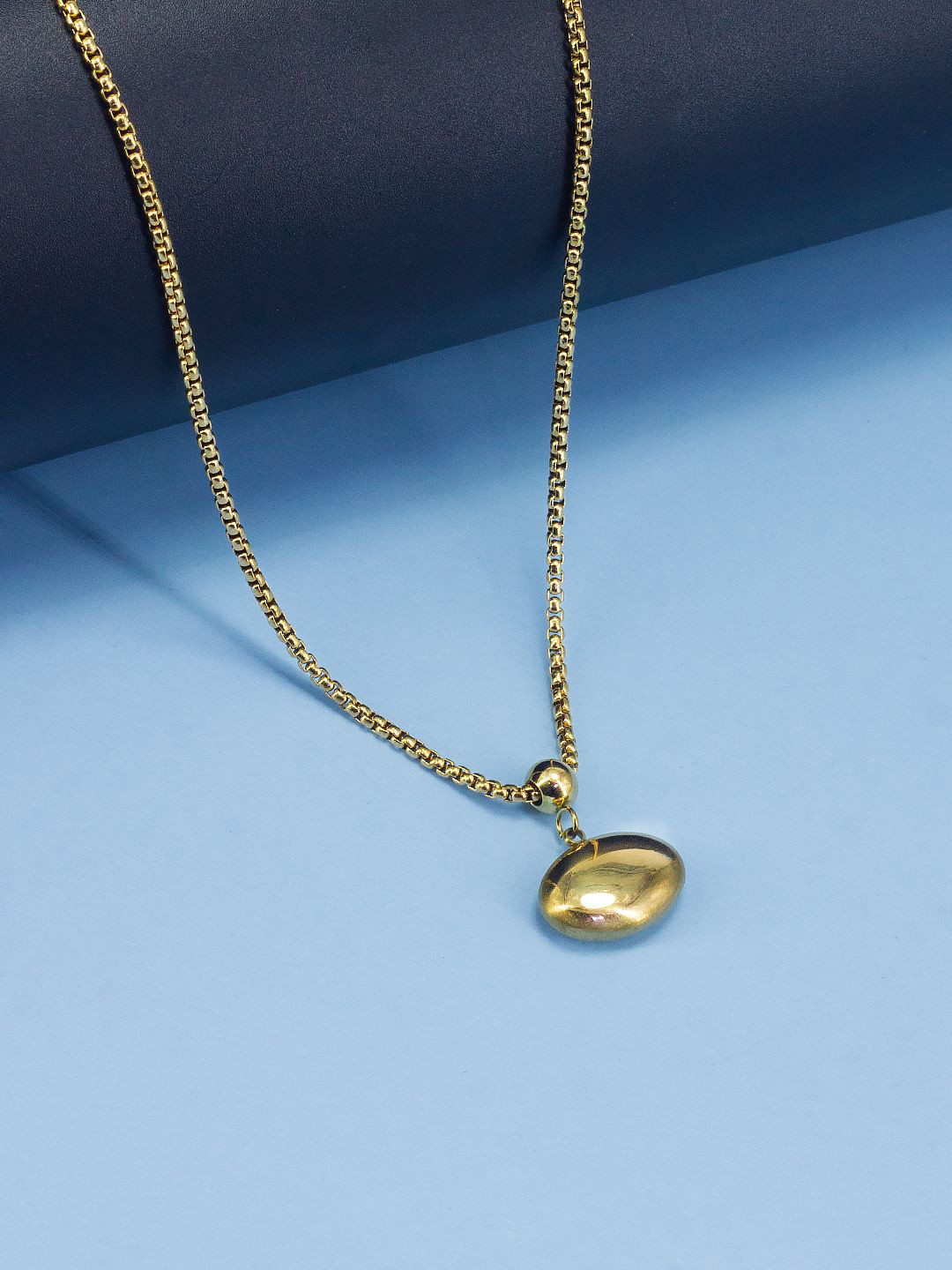 PRIVIU Gold Plated Stainless Steel Oval Chain