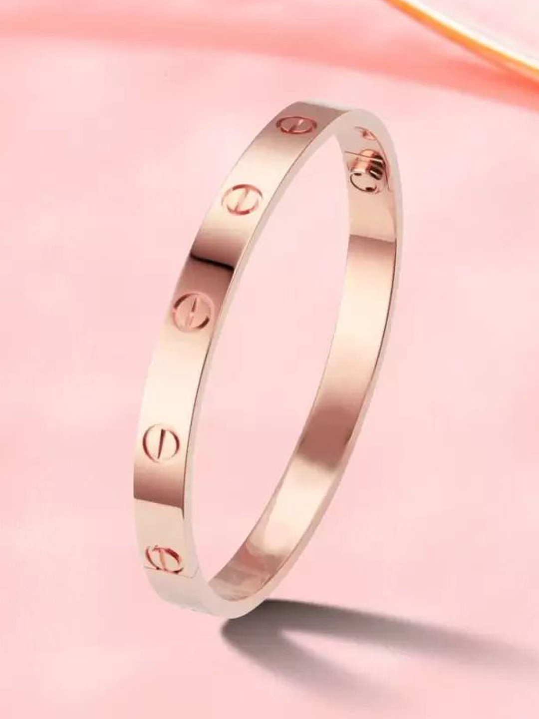 Jewar Mandi Rose Gold-Plated Stainless Steel Kada Bracelet
