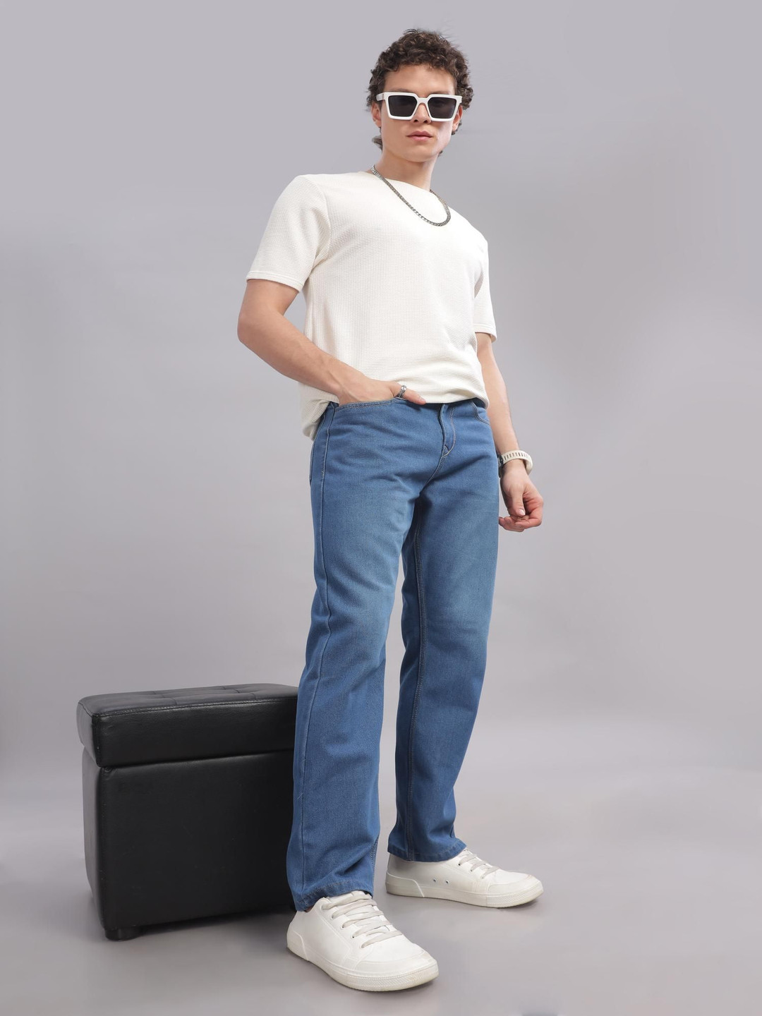 RAGZO Men No Fade Mid-Rise Baggy Jeans