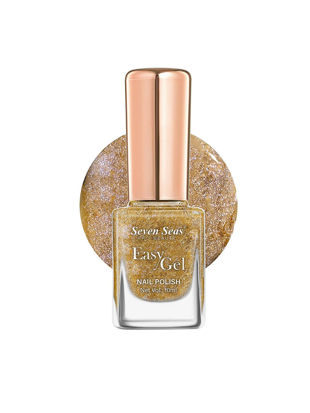 Seven Seas Easy Gel Pro-Beauty Quick Dry Formula Glitter Nail Polish - 10 ml - Gold 261