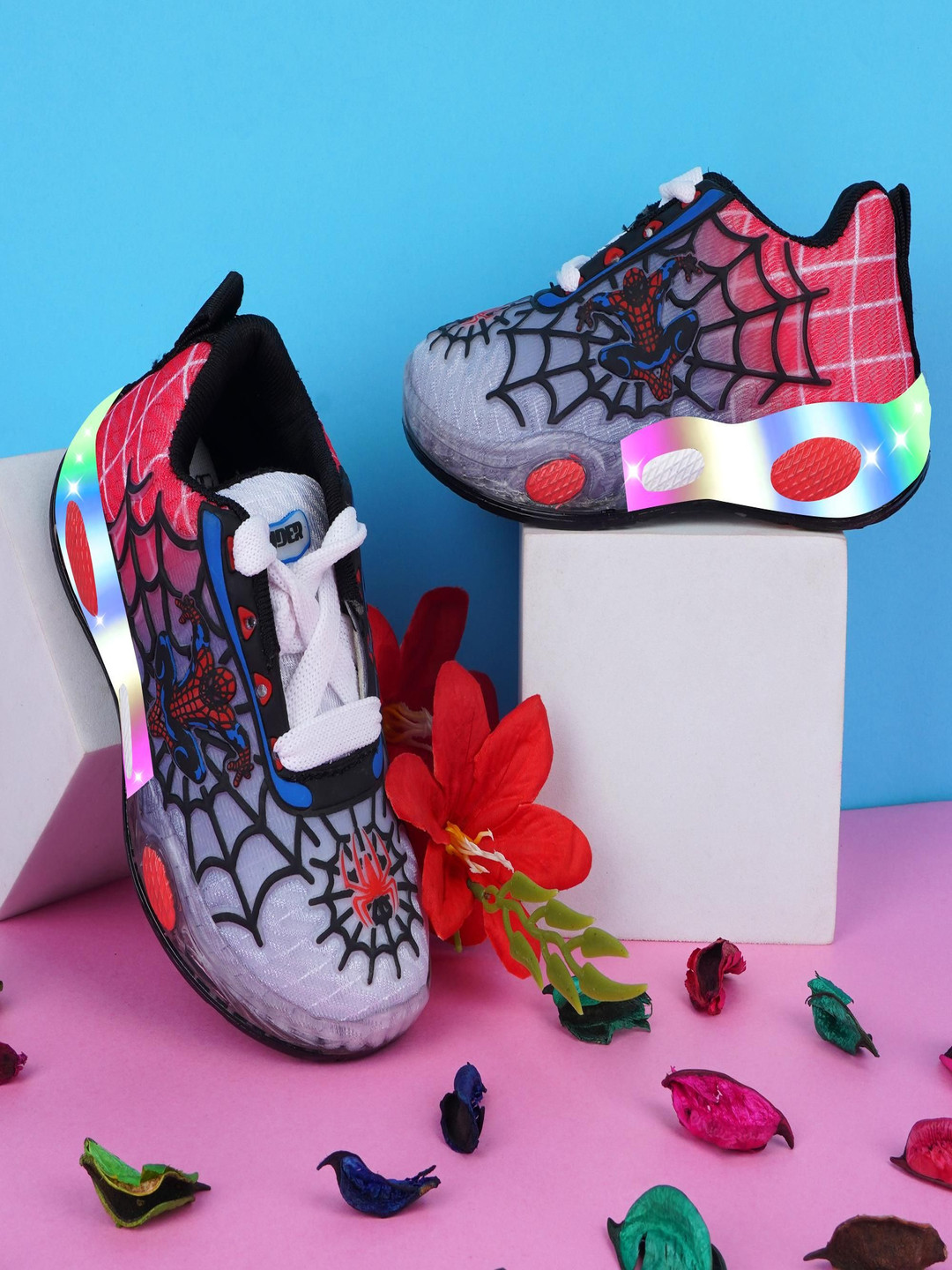 BAESD Unisex Kids Spider-Man Woven Design Sneakers