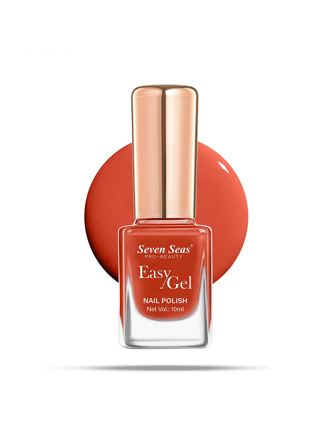 Seven Seas Easy Gel Quick Dry Formula Glossy Nail Polish- 10 ml- Shade- 206 - Orange
