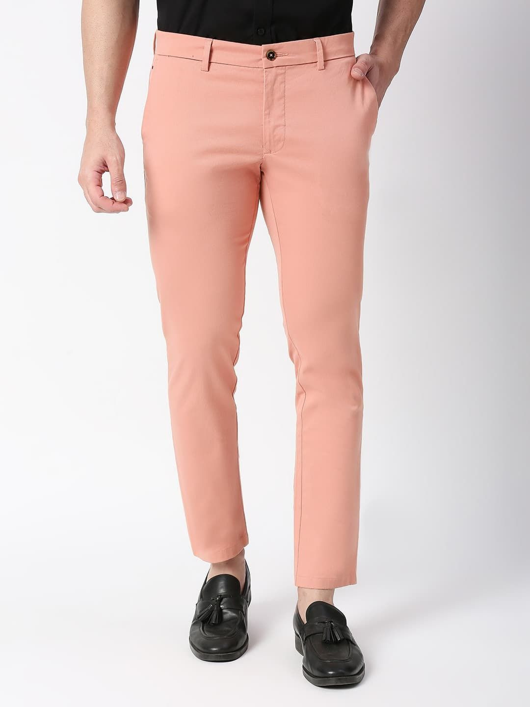 Basics Men Tapered Fit Mid-Rise Trousers