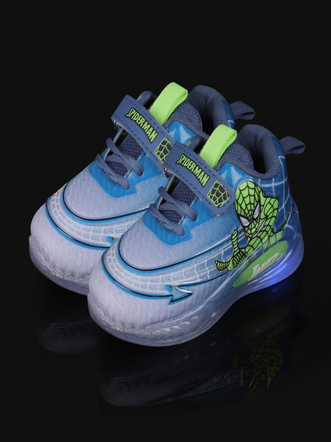 FEETWELL SHOES Kids Spider-Man Printed Colourblocked Sneakers With LED