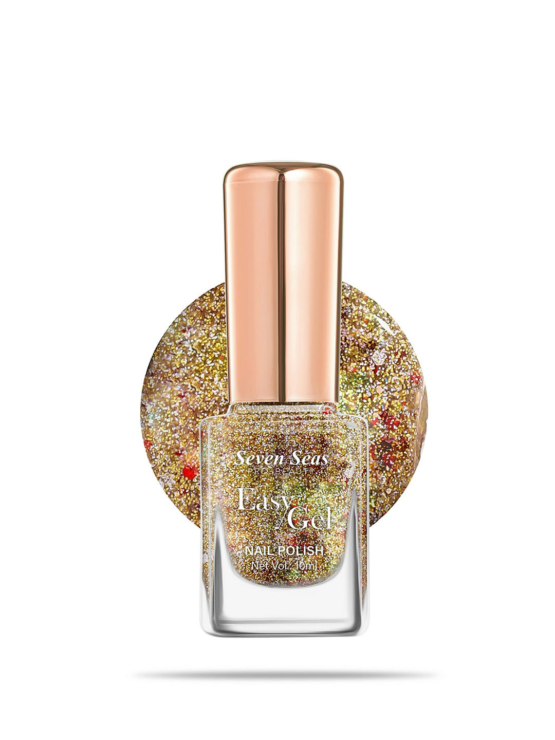 Seven Seas Easy Gel Pro-Beauty Quick Dry Glitter Nail Polish - 10 ml - Gold - 365