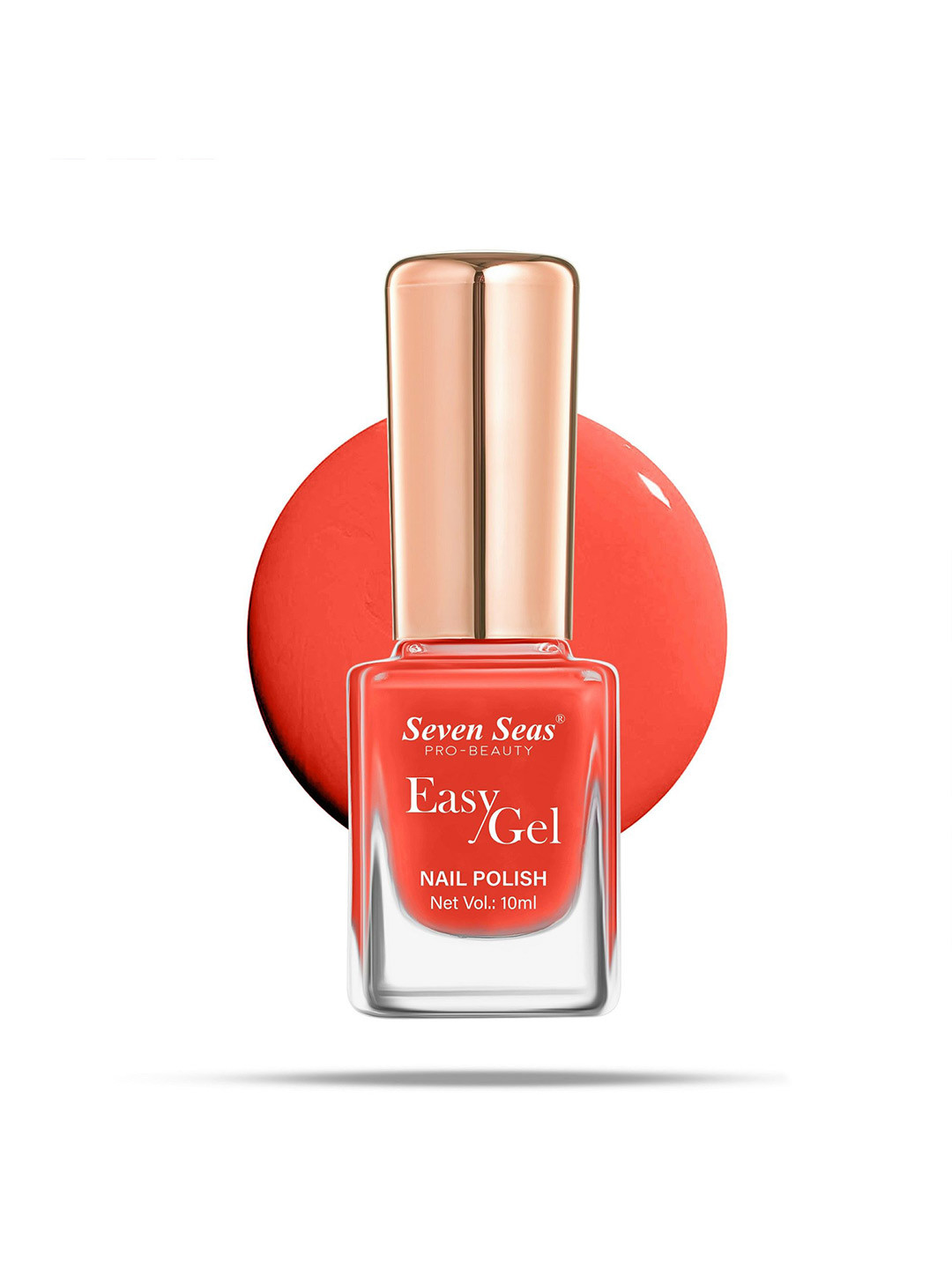 Seven Seas Easy Gel Pro-Beauty Quick Dry Glossy Nail Polish - 10 ml - Orange - 222