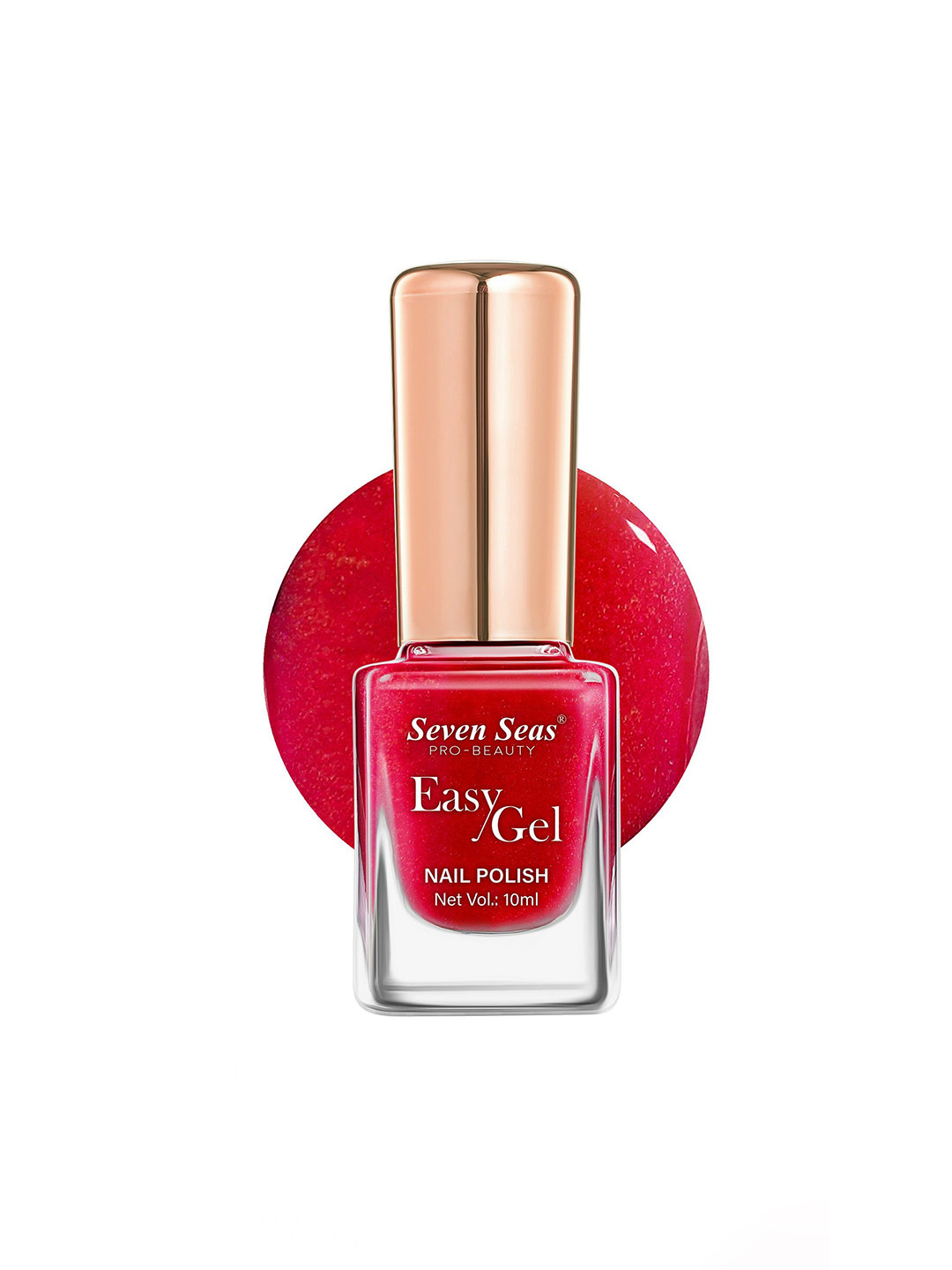 Seven Seas Easy Gel Long Wearing Glossy Finish Nail Polish - 10 ml - Shade No - 254 - Red