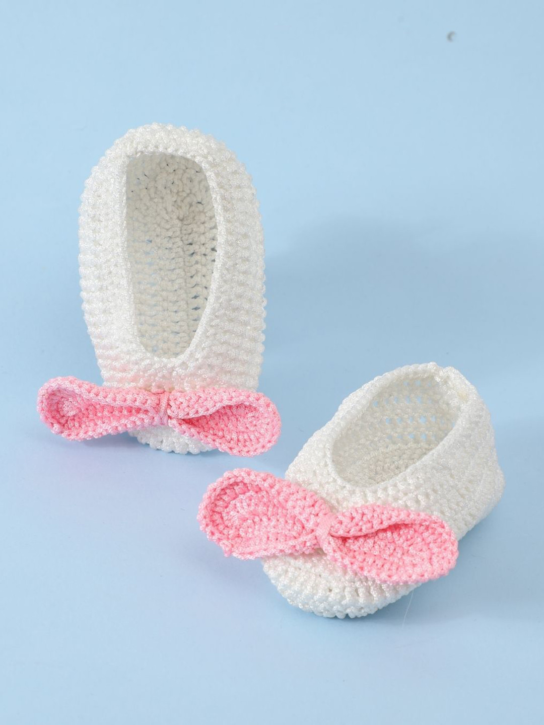 FUNKRAFTS Girls Acrylic Handmade Crochet Booties