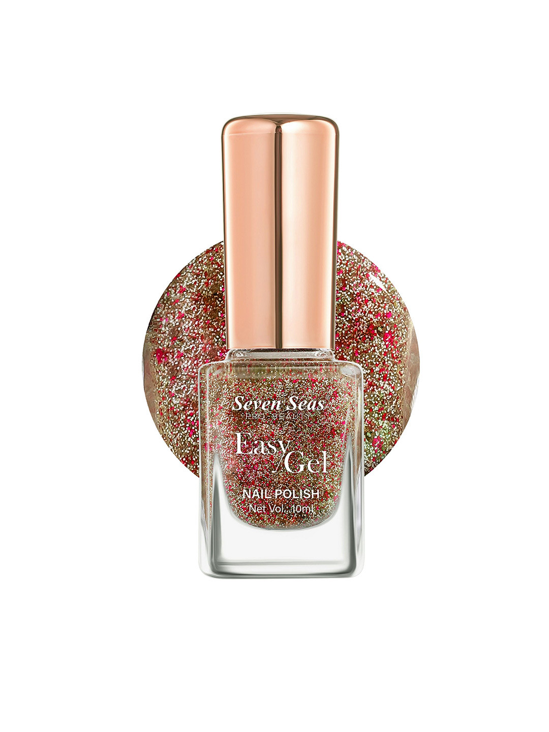 Seven Seas Easy Gel Quick Drying Glitter Nail Polish - 10 ml - Shade 247 - Brown