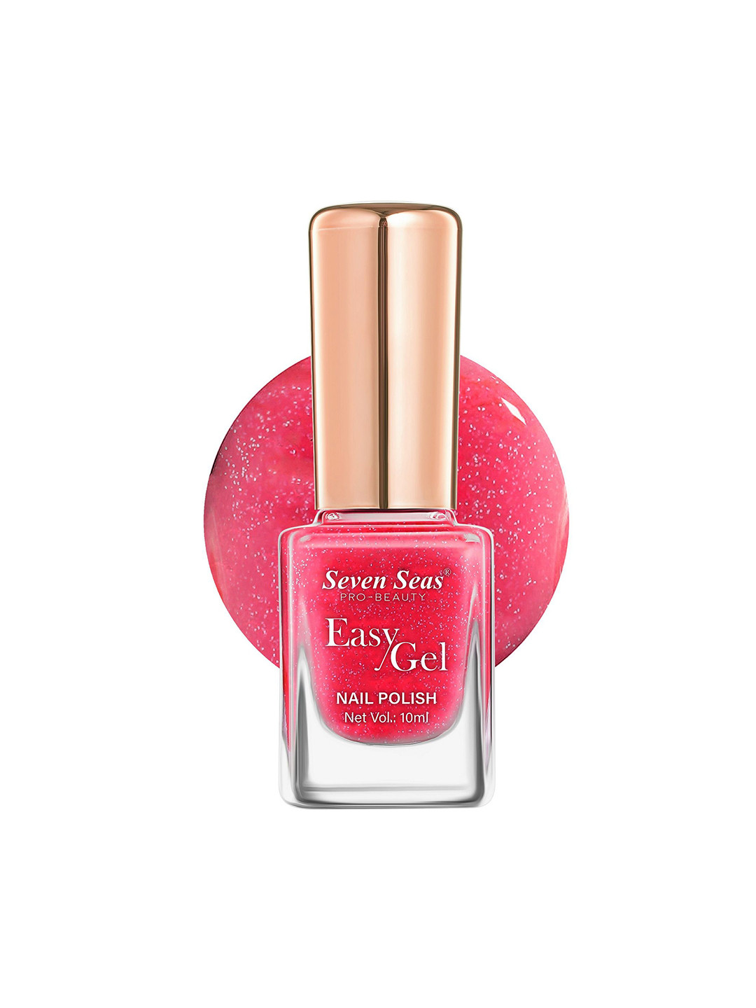 Seven Seas Easy Gel Quick Dry Formula Glitter Nail Polish- 10 ml- Shade- 249 - Pink