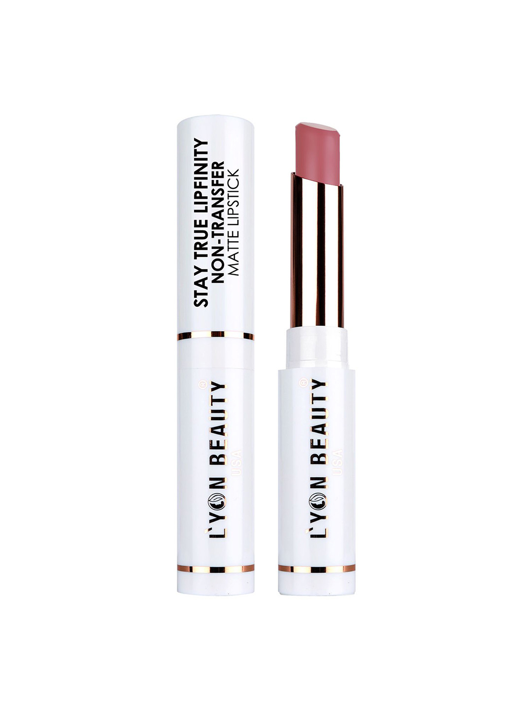 Lyon Beauty USA  Stay True Lipfinity Non-Transfer Matte Lipstick  2.3 gm-02 Nude Rose