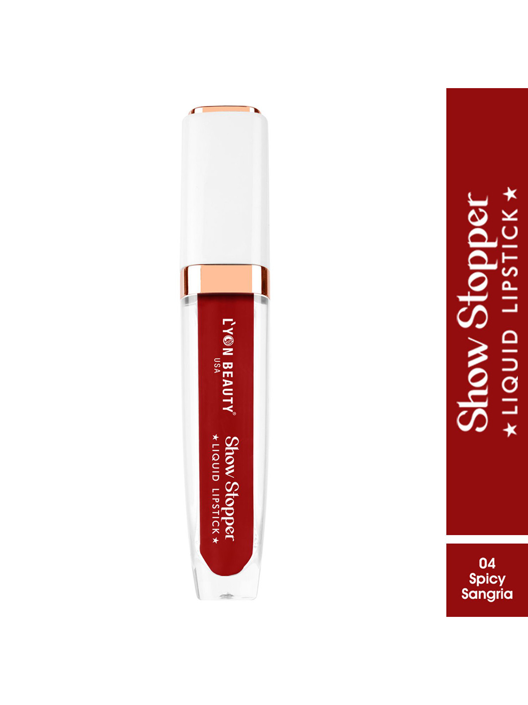 Lyon Beauty USA Show Stopper Long Lasting Liquid Lipstick- 6ml- Spicy Sangria 04