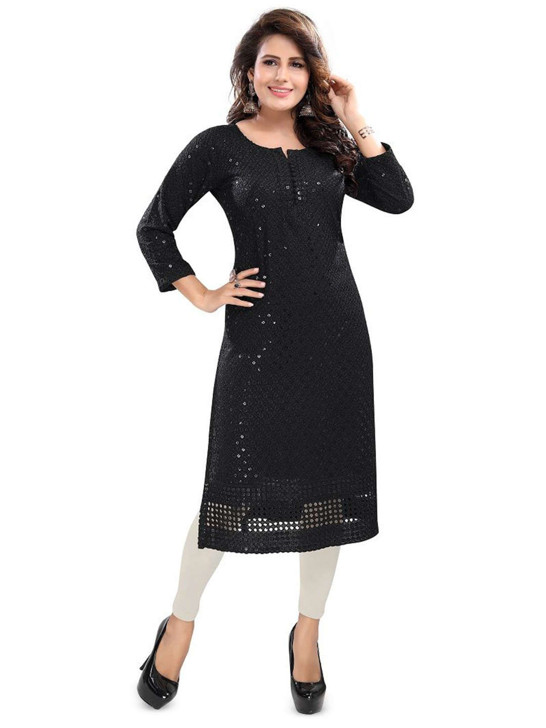 DREAM & DZIRE Embroidered Straight Kurtas