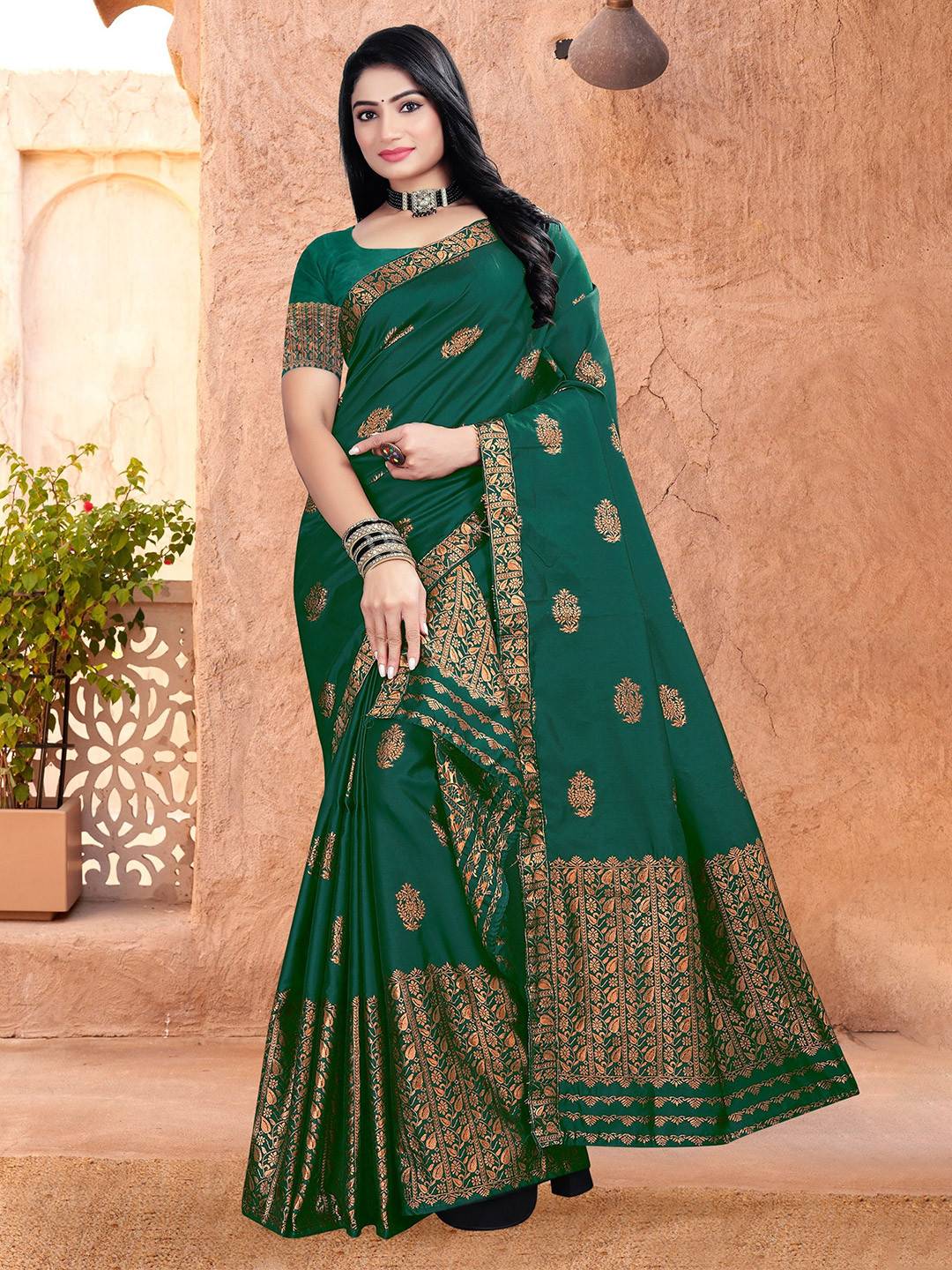 KAMDAR Traditional Assamese Poly Pat Silk Mekhela Sador with Jacquard Weave