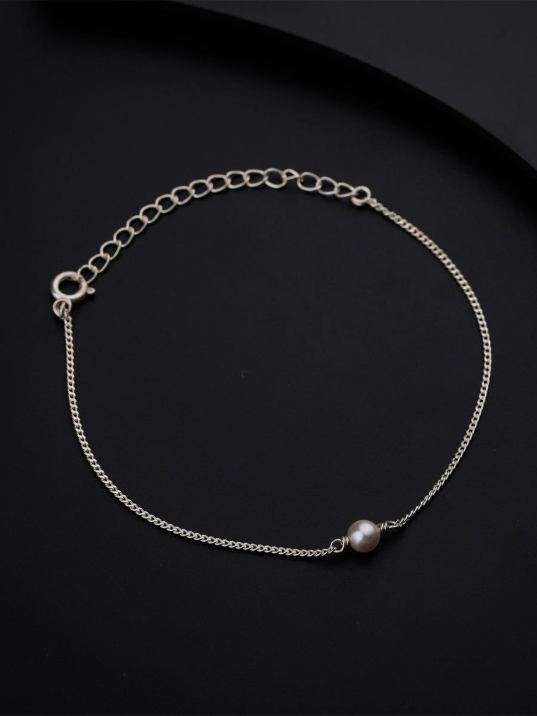 House of Aadyaa Women 925 sterling Silver Link Pearls Bracelet