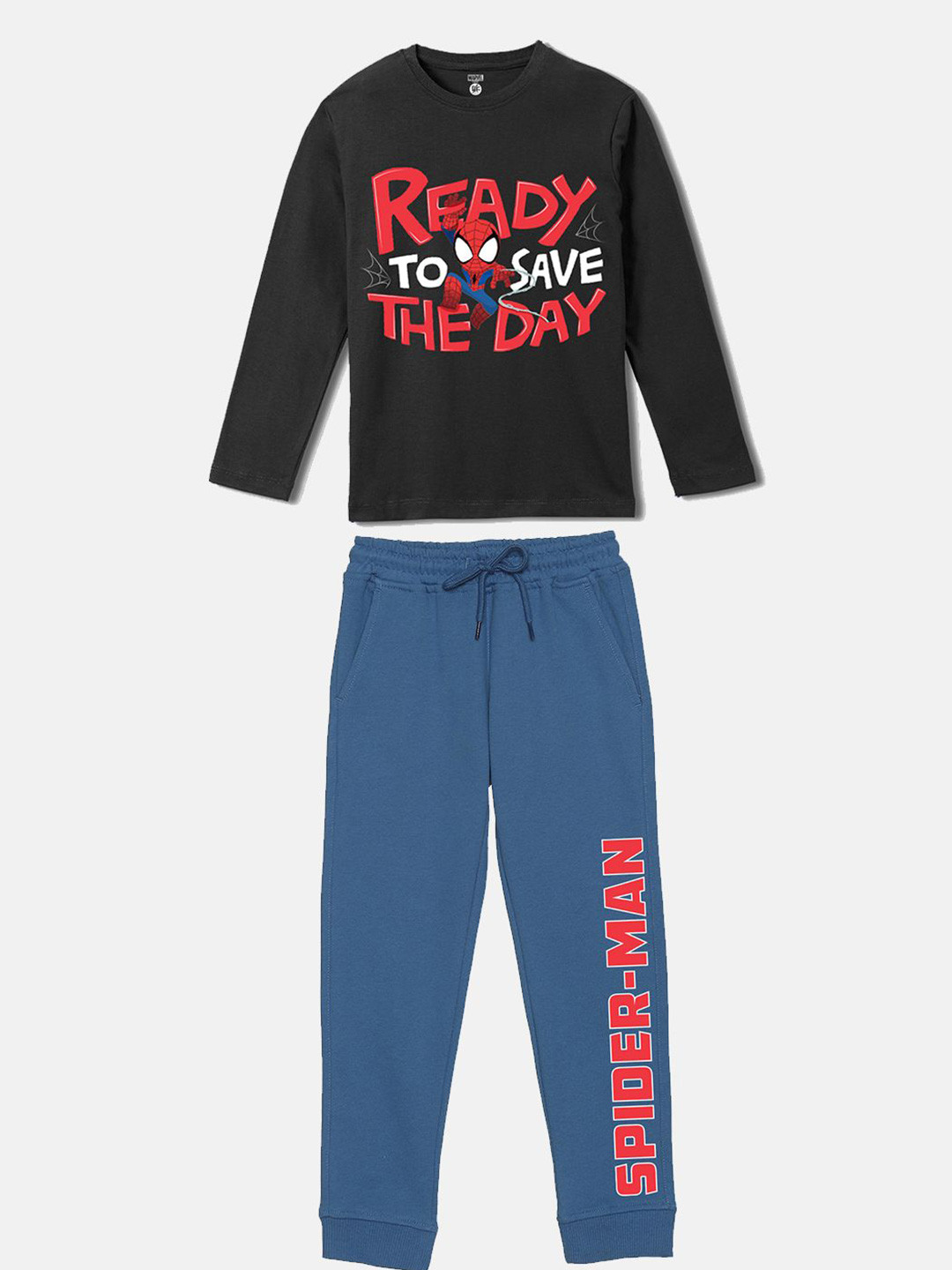 YK Marvel Boys Spider-Man Graphic Printed T-shirt With Jogger