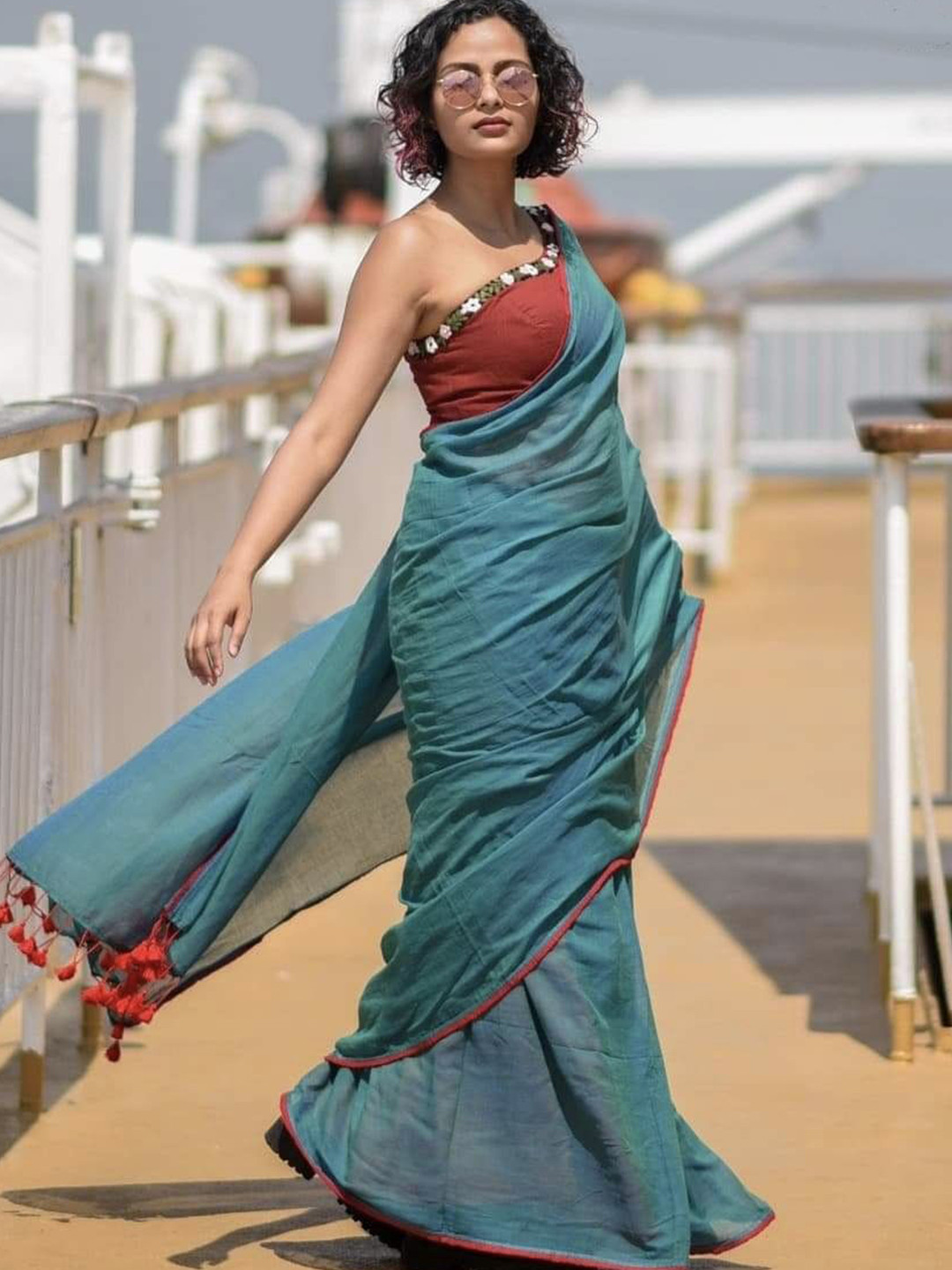 Ruuprekha Pure Cotton Fusion Khadi Saree