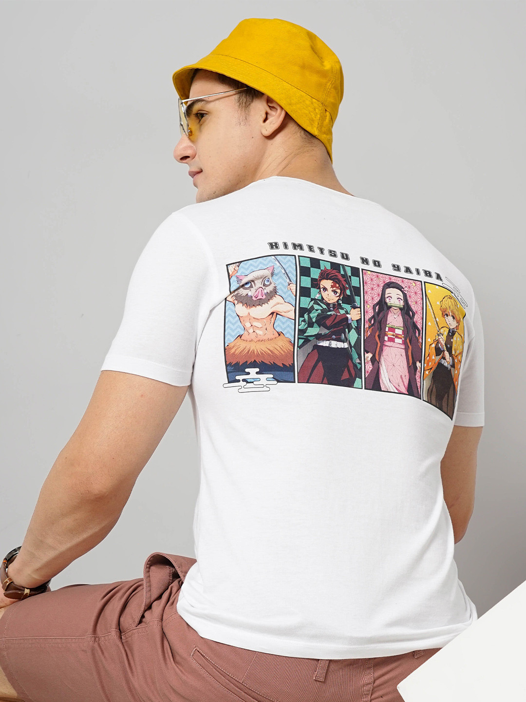 Celio Demon Slayer Typography Printed Cotton T-shirt