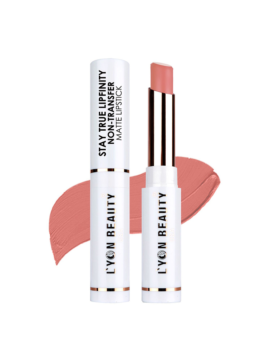 Lyon Beauty USA Stay True Lipfinity Non-Transfer Matte Lipstick  2.3 gm- 01 Nude Peach