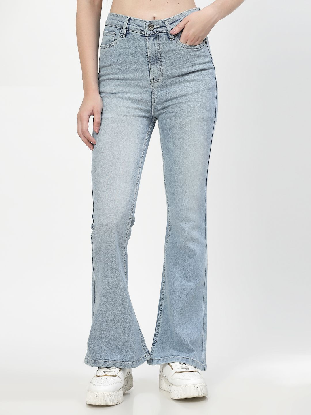 COSMIC Women Pure Cotton Bootcut Heavy Fade Jeans