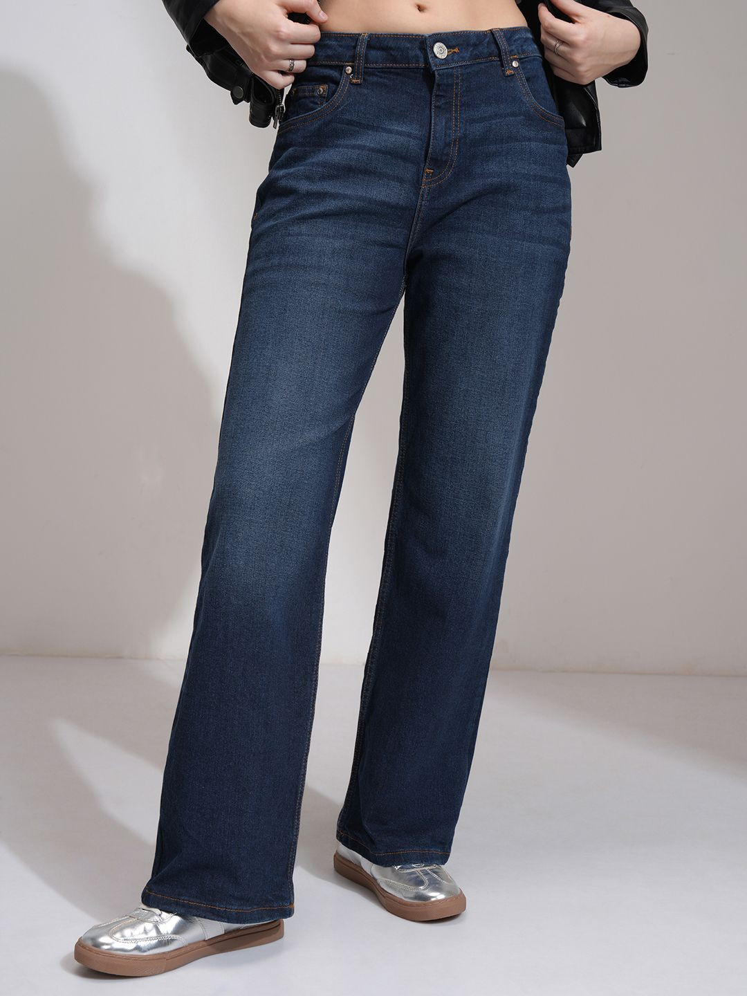 Basics By Tokyo Talkies Women Mid-Rise Straight Leg Jeans