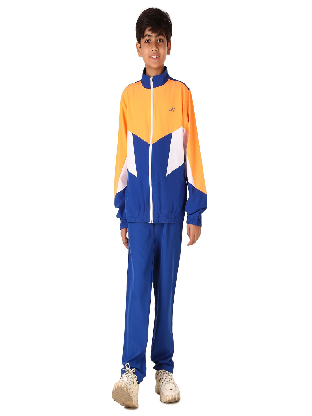 VECTOR X Boys Colourblocked Mock Collar Mid Rise Tracksuit