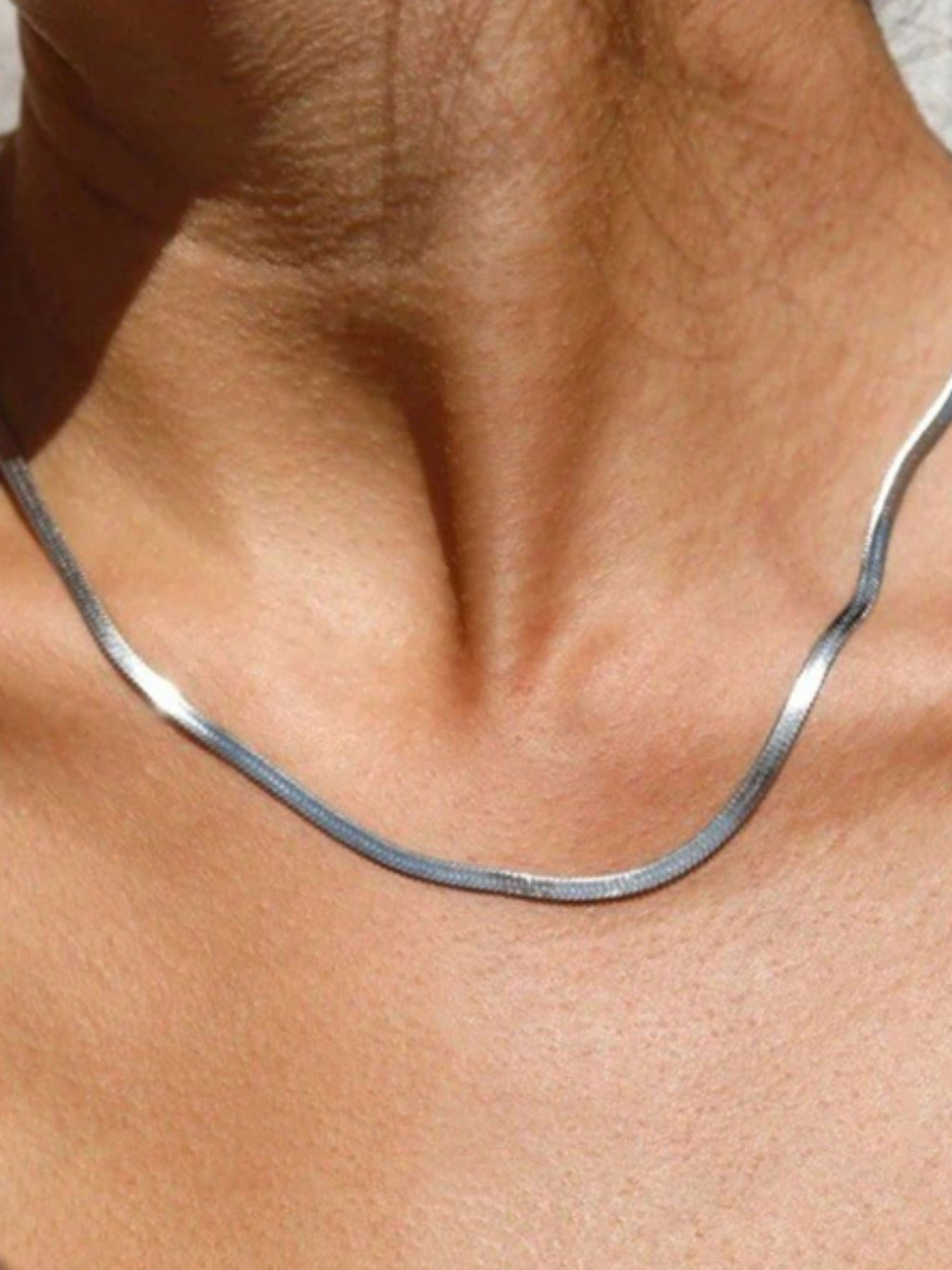 SUBHAGALANKAR Silver-Plated Snake Chain