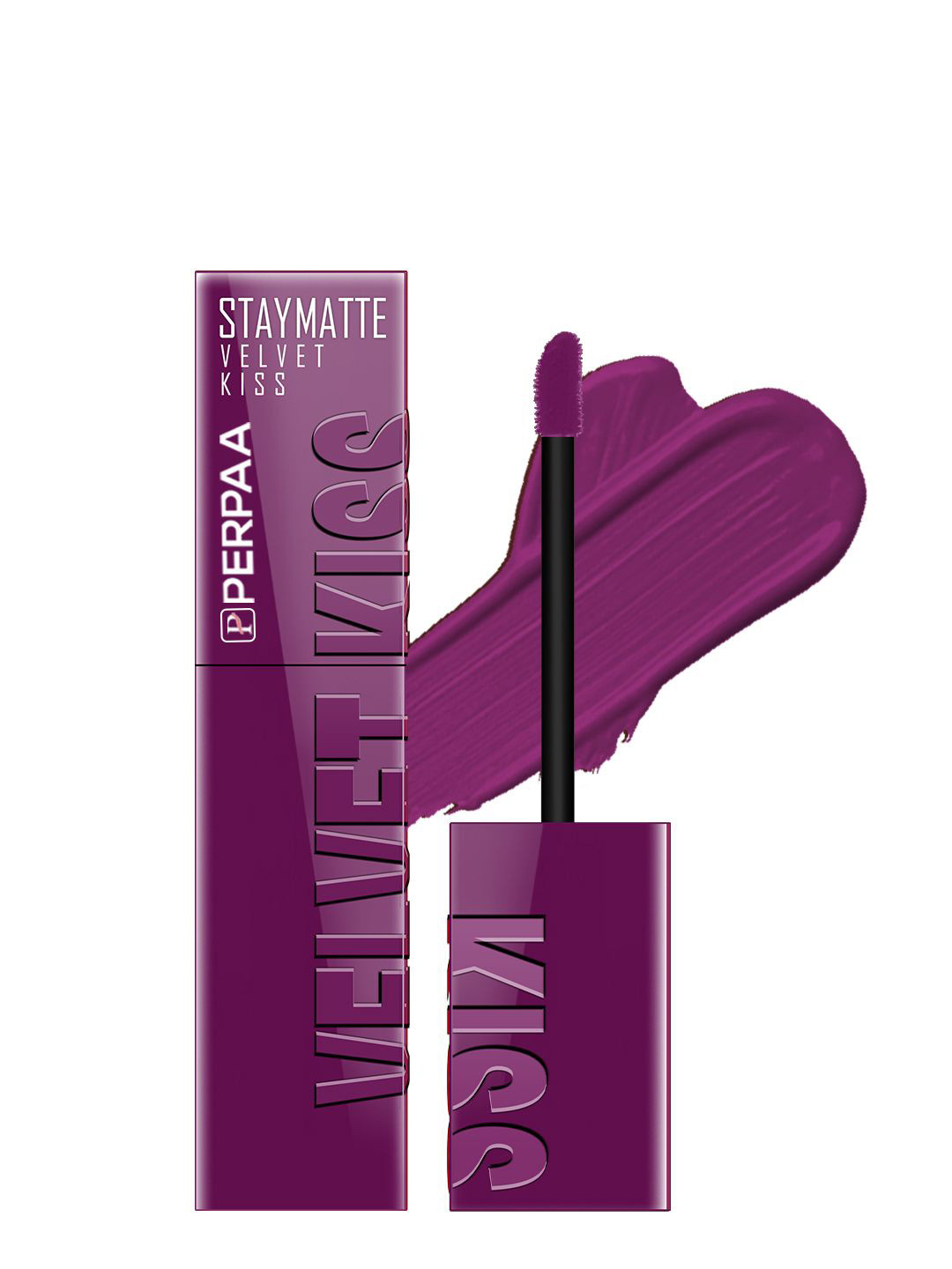 PERPAA Velvet Kiss Stay Matte Liquid Lipstick With Vitamin E -  3.5 ml - Wine- 03