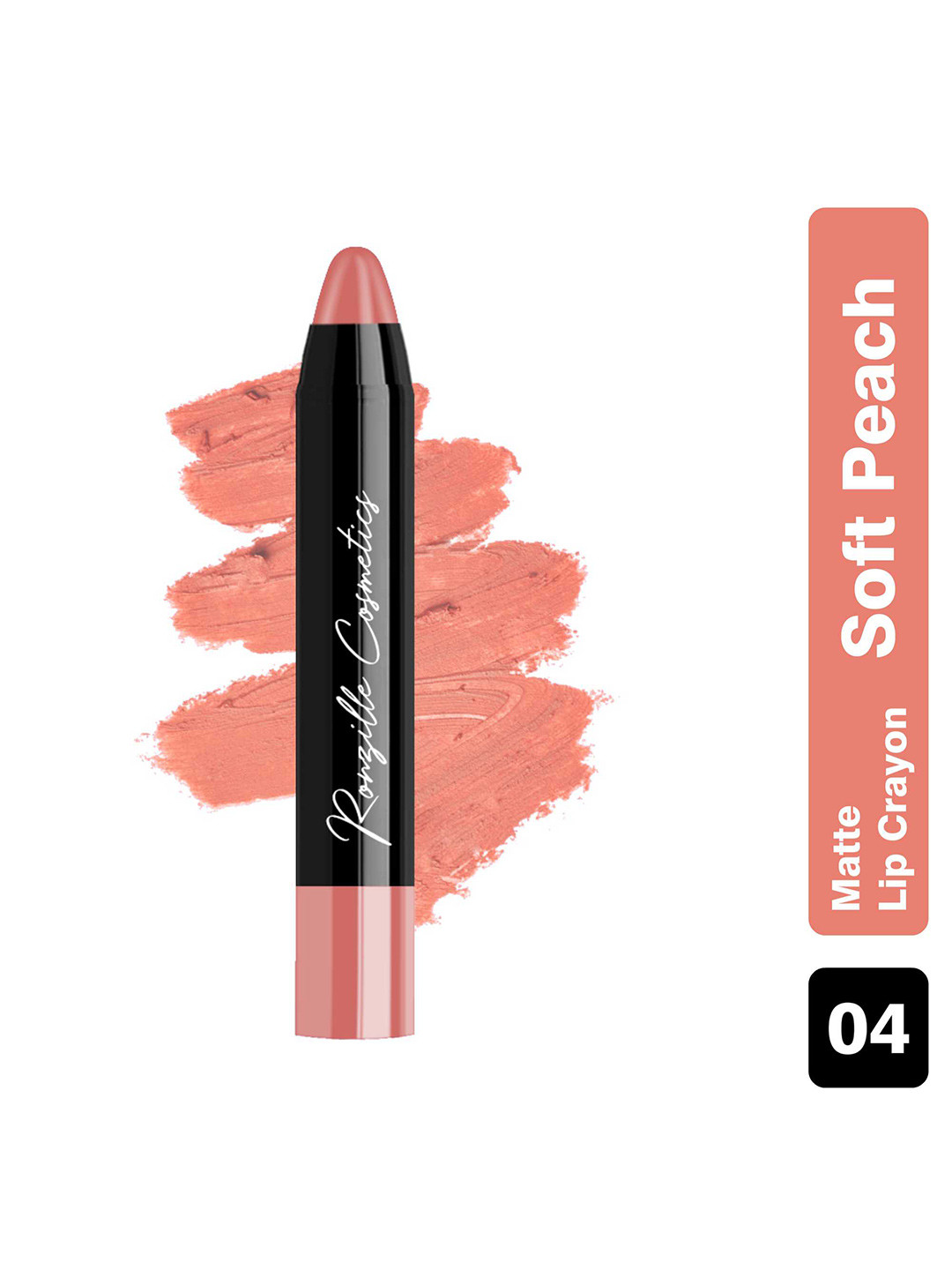 Ronzille Long Stay Matte Lip Crayon Lipstick 4.5g - Soft Peach 04