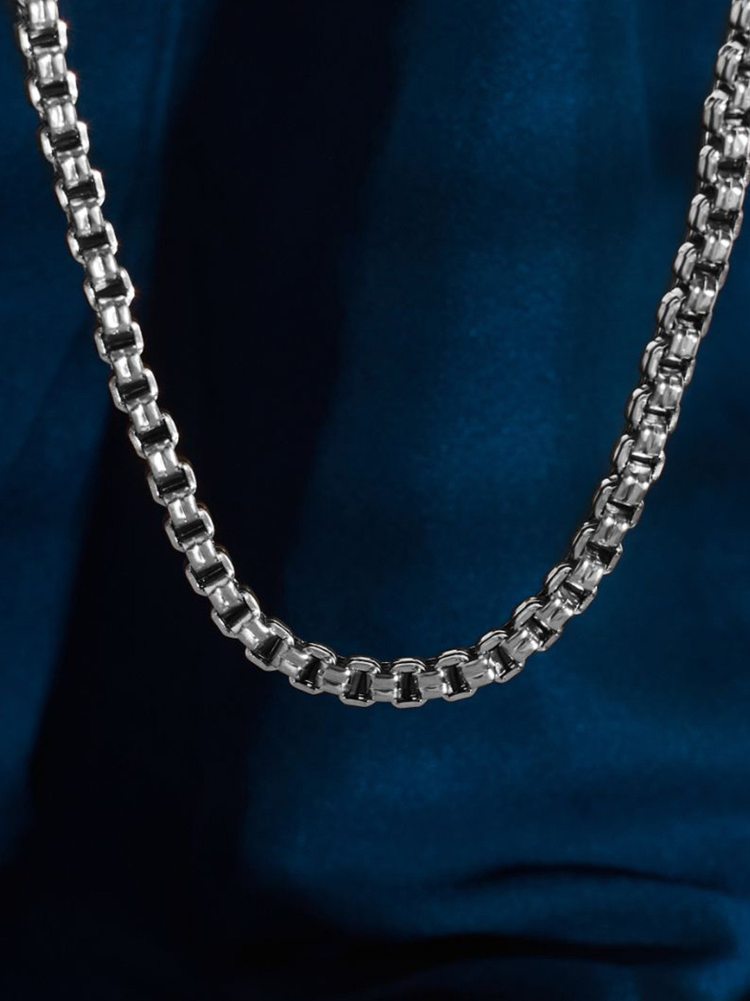 SALTY Stainless Steel Bold Link Silver Necklace