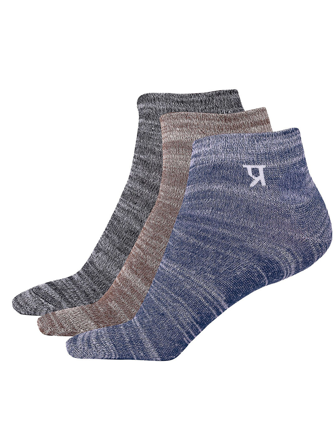 PRASTHAN Men Pack Of 3 Patterned Ankle-Length Socks