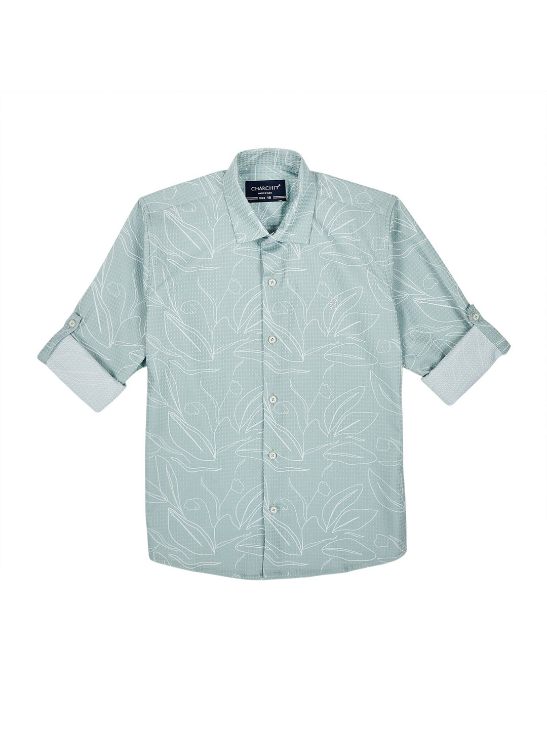 CHARCHIT Boys Comfort Fit Spread Collar Floral Printed Cotton Casual Shirt