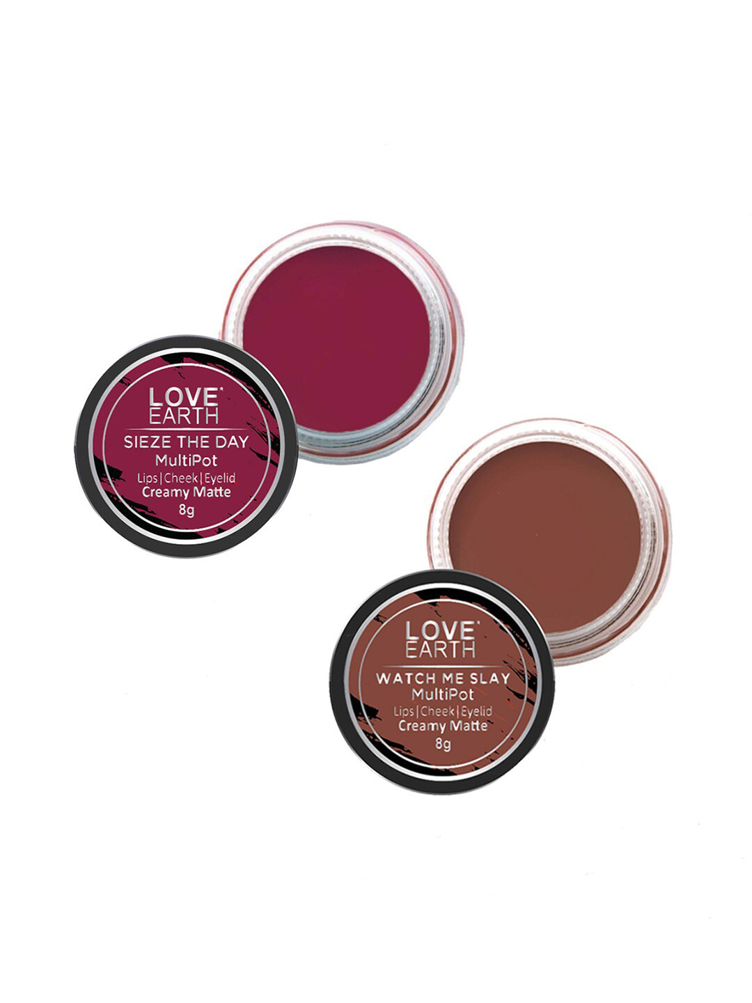 LOVE EARTH Set of 2 Creamy Matte Lip & Cheek Tint 8 g Each - Watch Me Slay & Sieze The Day