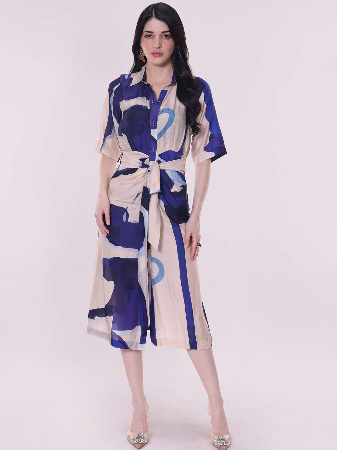 POPPI Women Sapphire Printed Shirt Dress