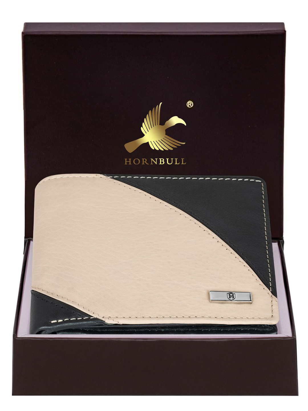 Hornbull Andy Black RFID Protected Genuine Leather Two Fold Wallet