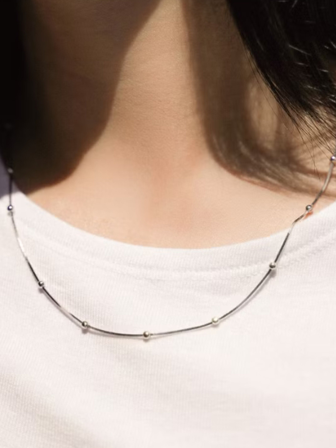 SUBHAGALANKAR Silver-Plated Artificial Beads Beaded Chain