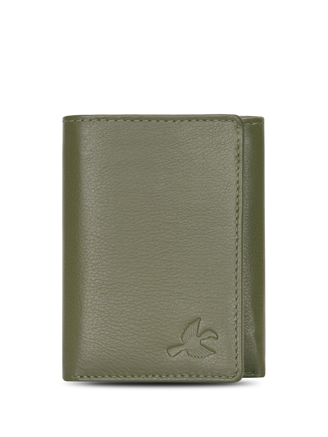 Hornbull Trifold Olive Green RFID Protected Genuine Leather Two Fold Wallet
