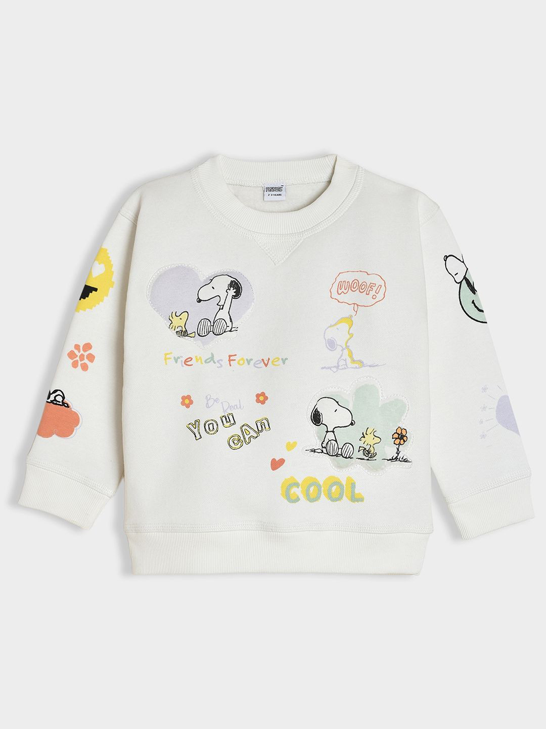 MiArcus Kids Peanuts Snoopy Printed & Patch Work Sweatshirt