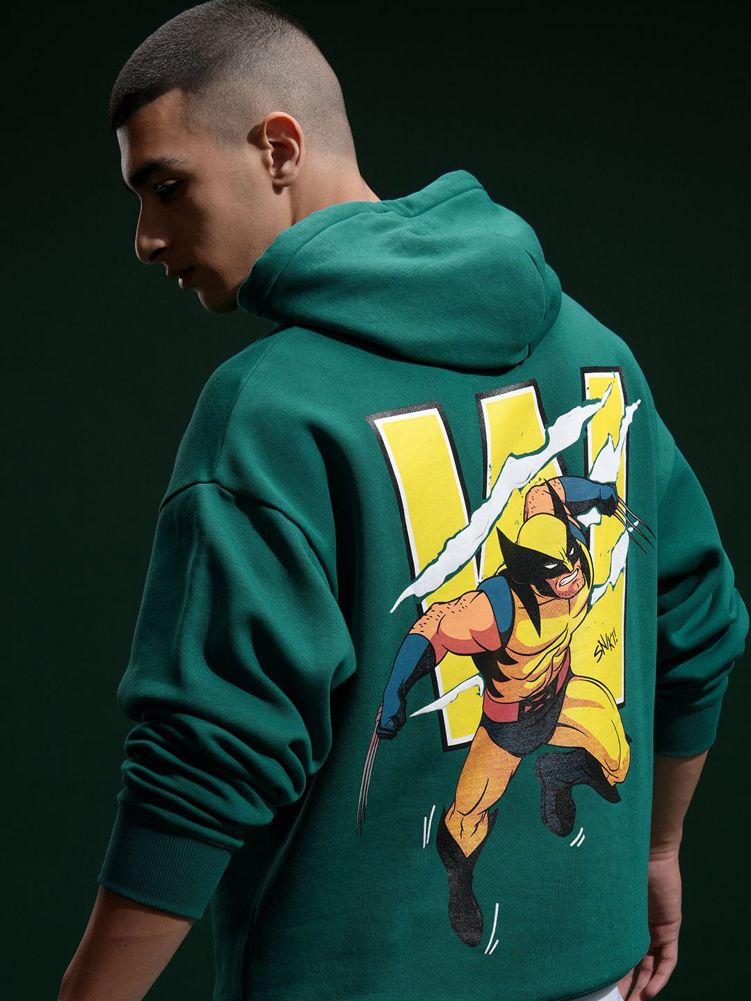 HIGHLANDER Marvel X Men Men Drop Shoulder Oversized Hooded Sweatshirt
