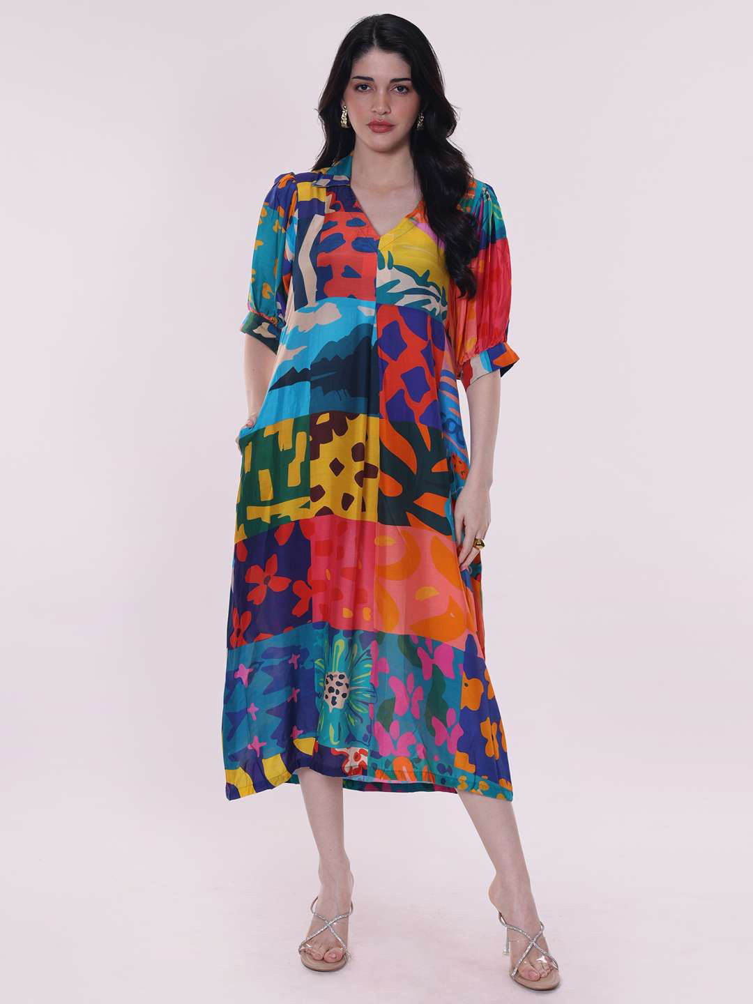 POPPI Women Medley Printed Midi Dress
