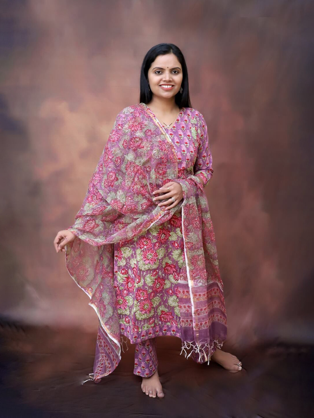 Stellaxmi 24 Women Floral Printed Cotton A-Line Dress