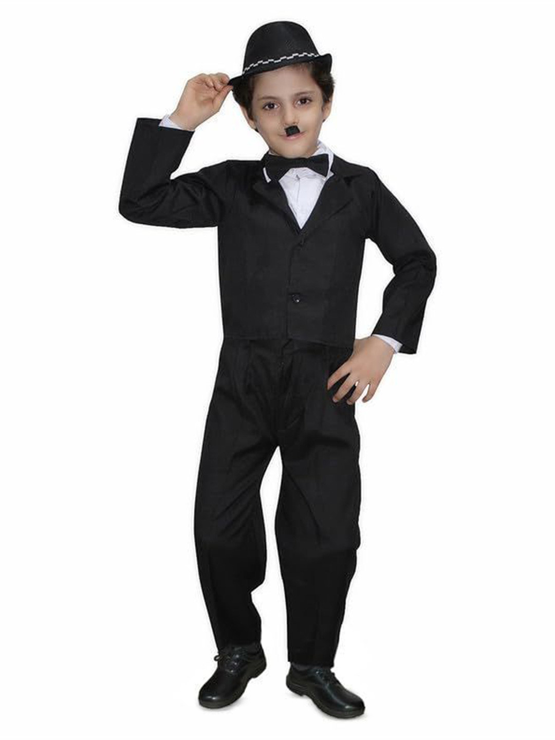 Kaku Fancy dresses Boys Comic Character Charlie Chaplin Costume Shirt With Trouser & Coat