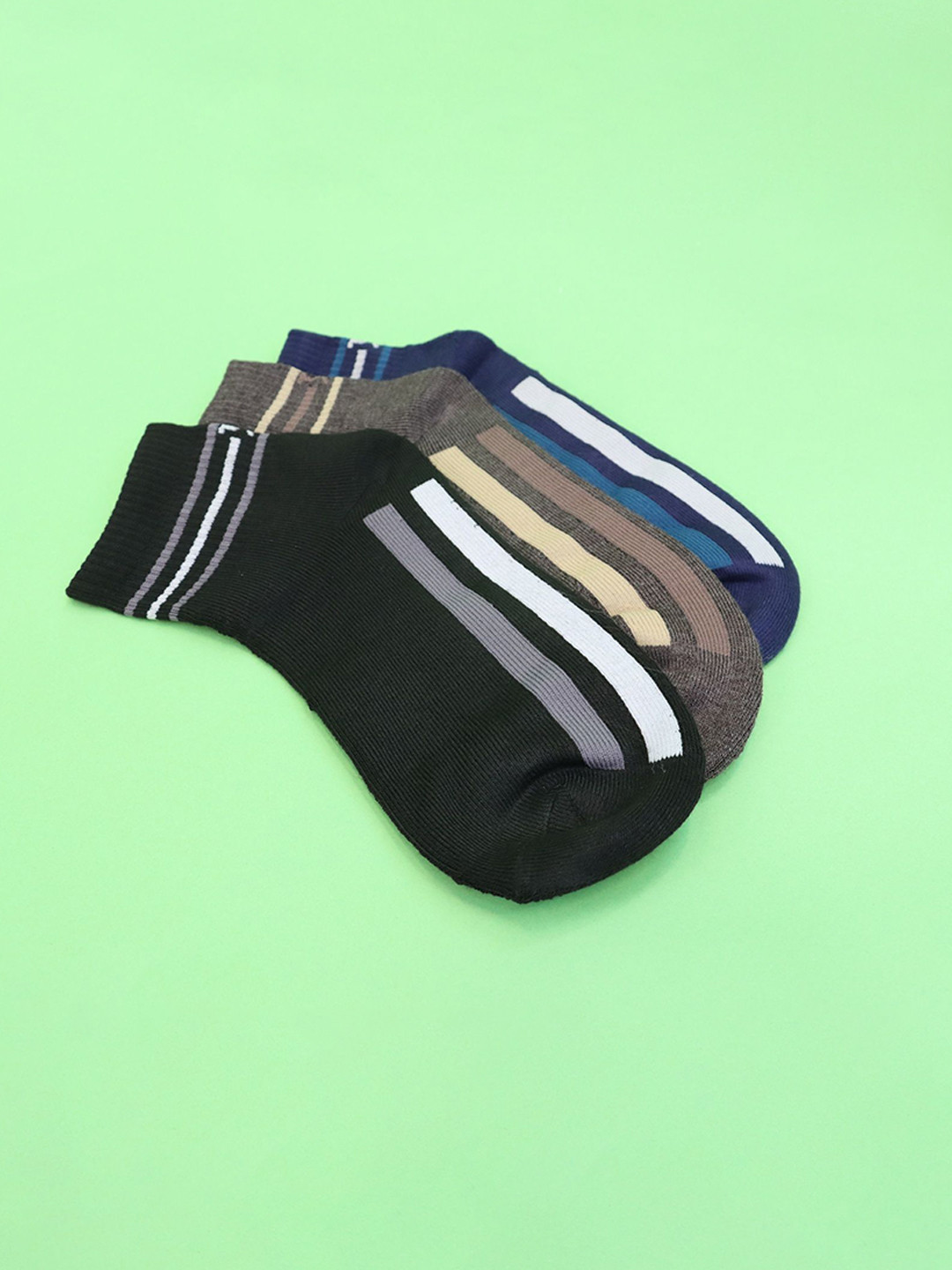 PRASTHAN Men Pack Of 3 Ankle Length Cotton Socks